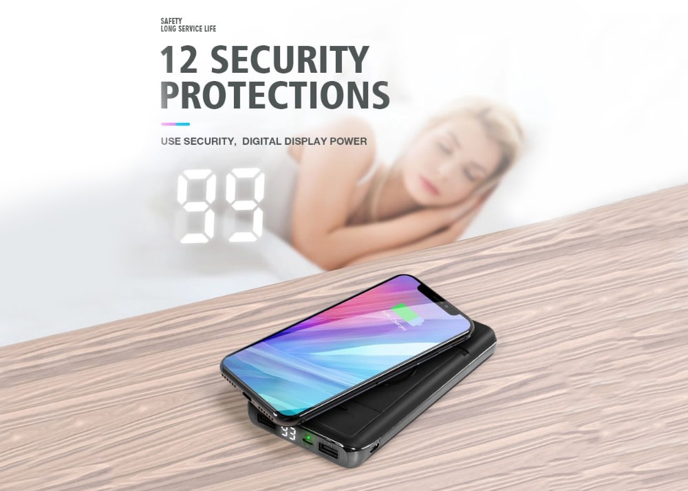 W - 56 Standing Design Portable Custom Ultra Slim Mobile Power Bank 10000mAh- Black W - 56 Standing Design Portable Custom Ultra Slim Mobile Power Bank 10000mAh- Black