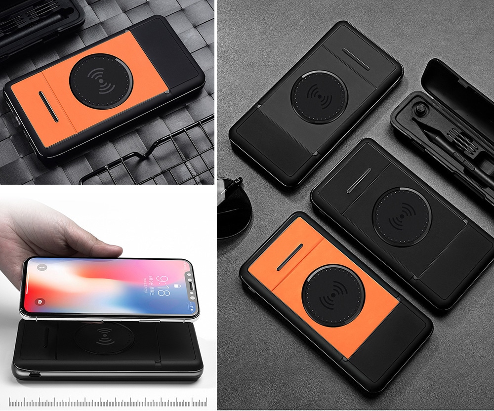 W - 56 Standing Design Portable Custom Ultra Slim Mobile Power Bank 10000mAh- Black W - 56 Standing Design Portable Custom Ultra Slim Mobile Power Bank 10000mAh- Black