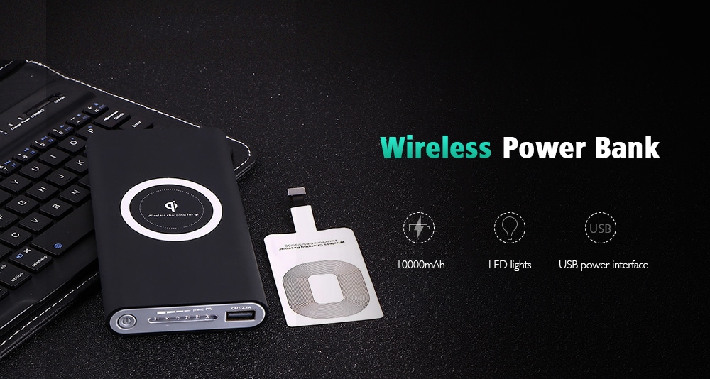 Three-in-one Wireless Charging Mobile Power Supply- Black Three-in-one Wireless Charging Mobile Power Supply- Black