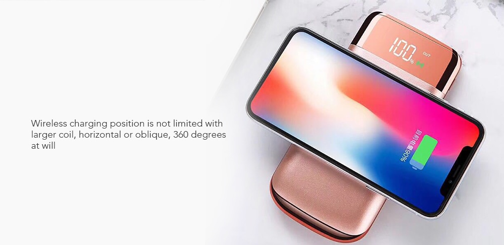 Wireless Charging Treasure Mobile Power Bank 10000mAh for iPhone / Android - Black Wireless Charging Treasure Mobile Power Bank 10000mAh for iPhone / Android - Black