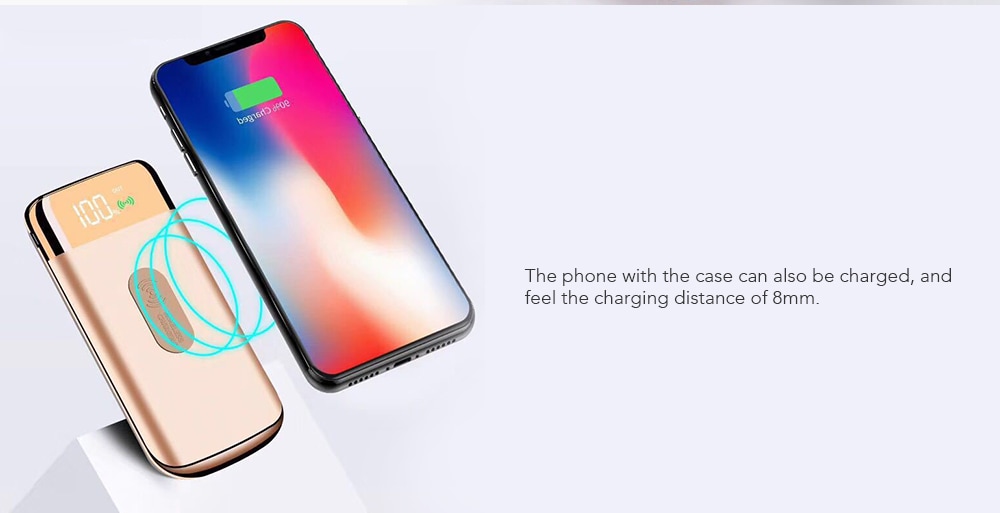 Wireless Charging Treasure Mobile Power Bank 10000mAh for iPhone / Android - Black Wireless Charging Treasure Mobile Power Bank 10000mAh for iPhone / Android - Black
