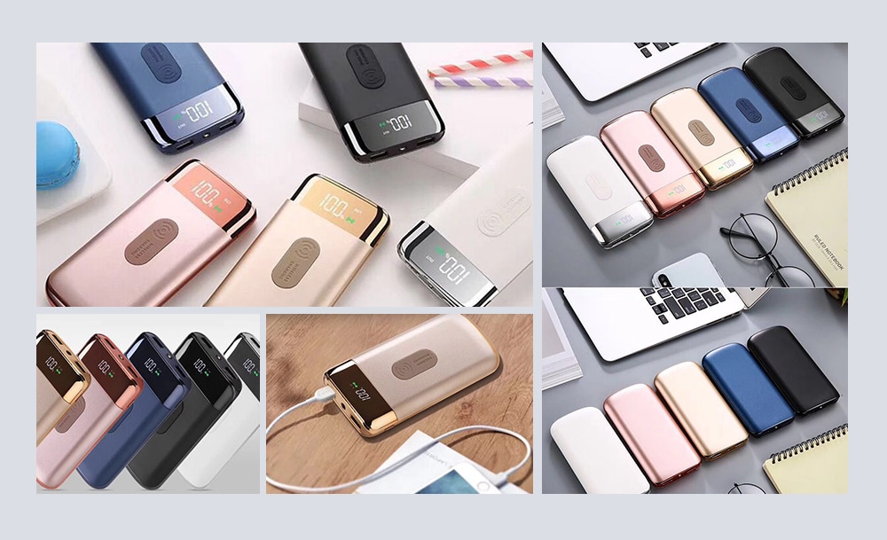 Wireless Charging Treasure Mobile Power Bank 10000mAh for iPhone / Android - Black Wireless Charging Treasure Mobile Power Bank 10000mAh for iPhone / Android - Black