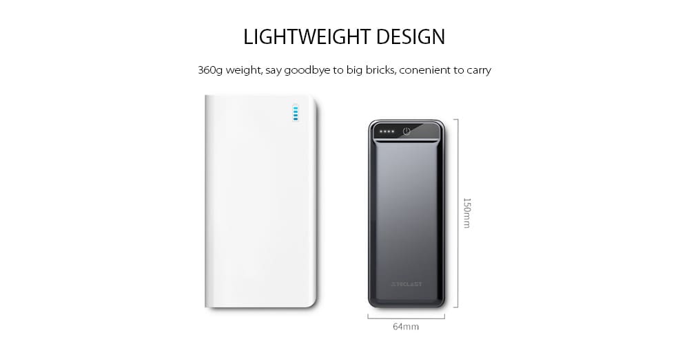 Teclast A20 Power Bank 20000mAh Lightweight for Tablet / Mobile Phone- Black Teclast A20 Power Bank 20000mAh Lightweight for Tablet / Mobile Phone- Black