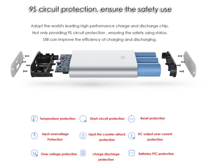 Original Xiaomi Pocket 10000mAh Mobile Power Bank High Capacity Portable Charger- Silver Original Xiaomi Pocket 10000mAh Mobile Power Bank High Capacity Portable Charger- Silver