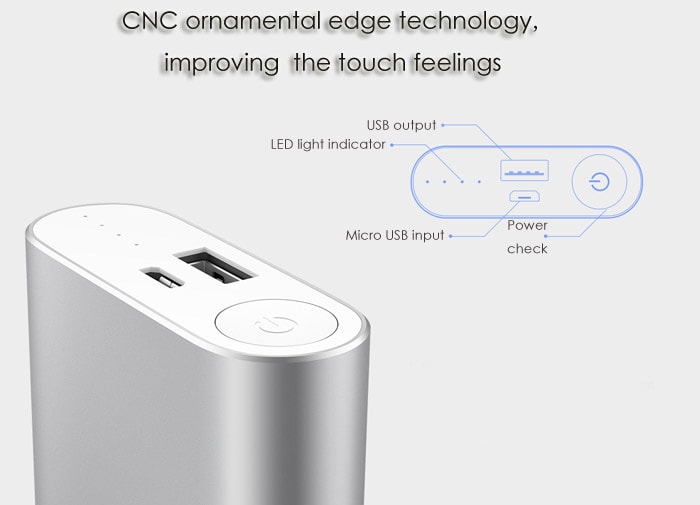 Original Xiaomi Pocket 10000mAh Mobile Power Bank High Capacity Portable Charger- Silver Original Xiaomi Pocket 10000mAh Mobile Power Bank High Capacity Portable Charger- Silver