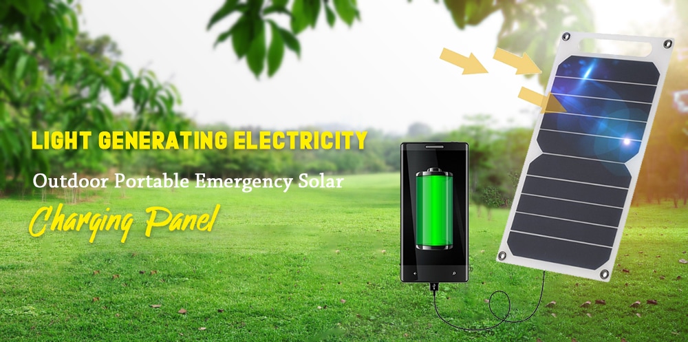 Portable Trickle Charger Outdoor Sun Power Solar Panel- Black Portable Trickle Charger Outdoor Sun Power Solar Panel- Black