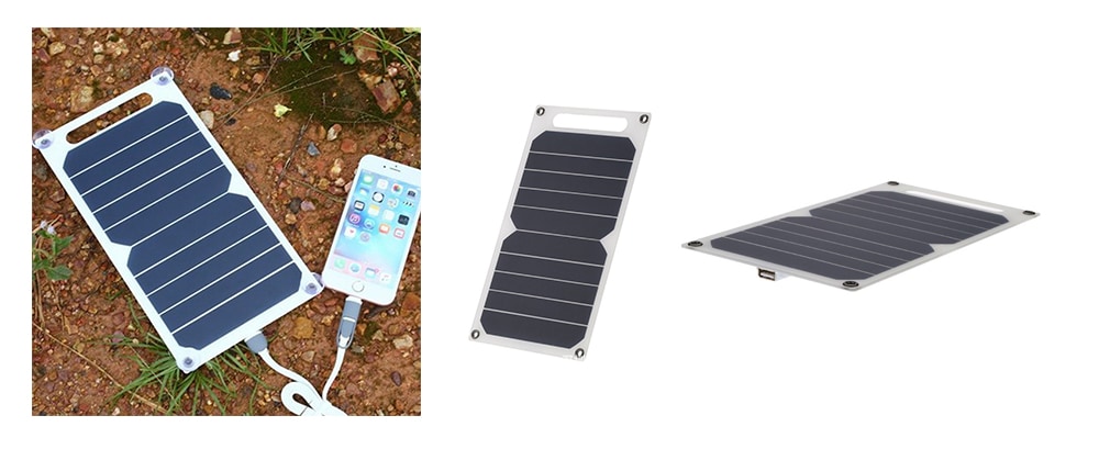 Portable Trickle Charger Outdoor Sun Power Solar Panel- Black Portable Trickle Charger Outdoor Sun Power Solar Panel- Black