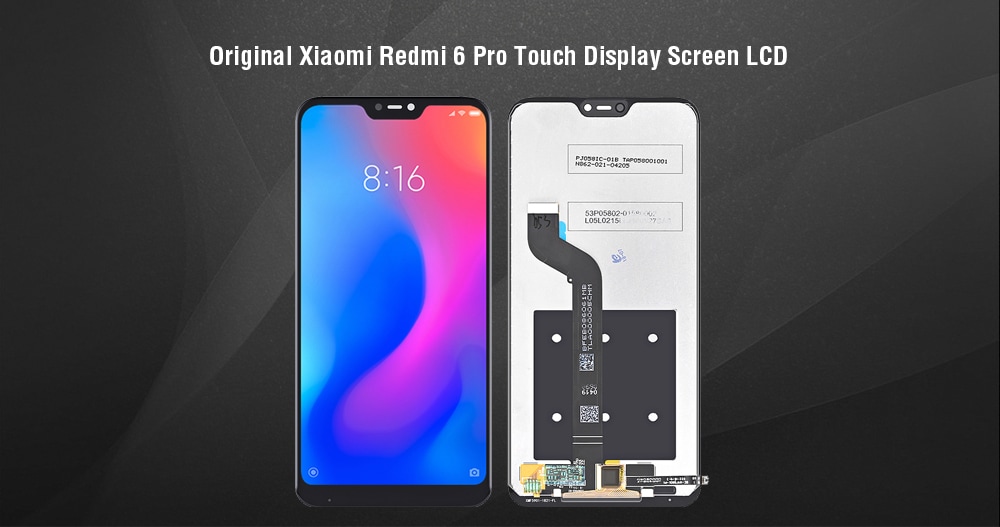 Original Xiaomi Redmi 6 Pro Touch Screen LCD- Black Original Xiaomi Redmi 6 Pro Touch Screen LCD- Black