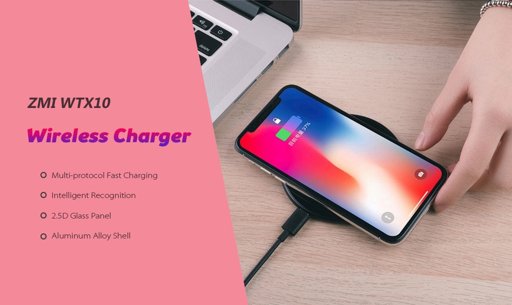 ZMI WTX10 Wireless Charger Multi-protocol Fast Charging Smart Identification Aluminum Alloy Shell ( Xiaomi Ecosystem Product )- White Single charger ZMI WTX10 Wireless Charger Multi-protocol Fast Charging Smart Identification Aluminum Alloy Shell ( Xiaomi Ecosystem Product )- White Single charger