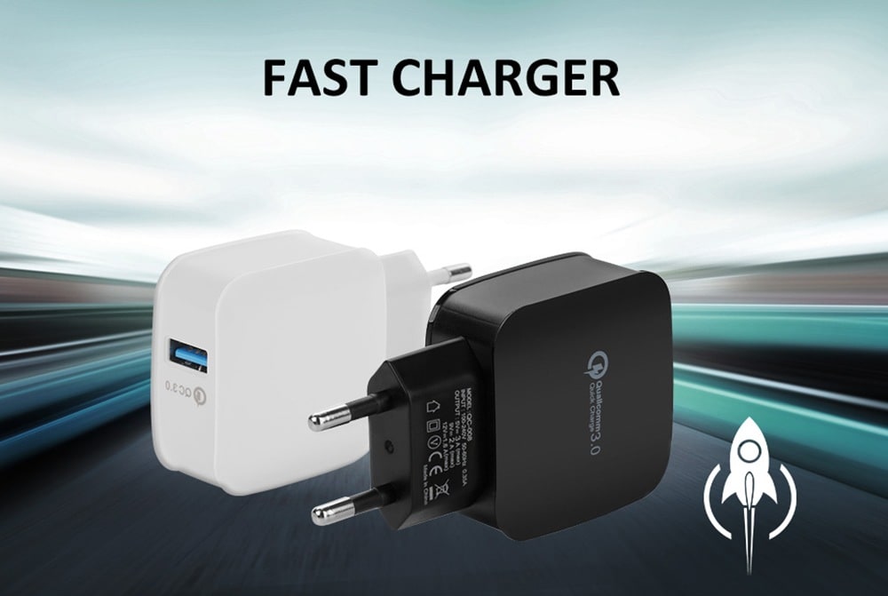Quick Charge 3.0 USB Wall Charger Mini Travel Power Adapter for iPhone / Samsung- White Quick Charge 3.0 USB Wall Charger Mini Travel Power Adapter for iPhone / Samsung- White