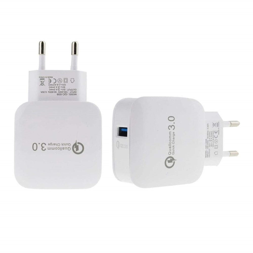 Quick Charge 3.0 USB Wall Charger Mini Travel Power Adapter for iPhone / Samsung- White Quick Charge 3.0 USB Wall Charger Mini Travel Power Adapter for iPhone / Samsung- White
