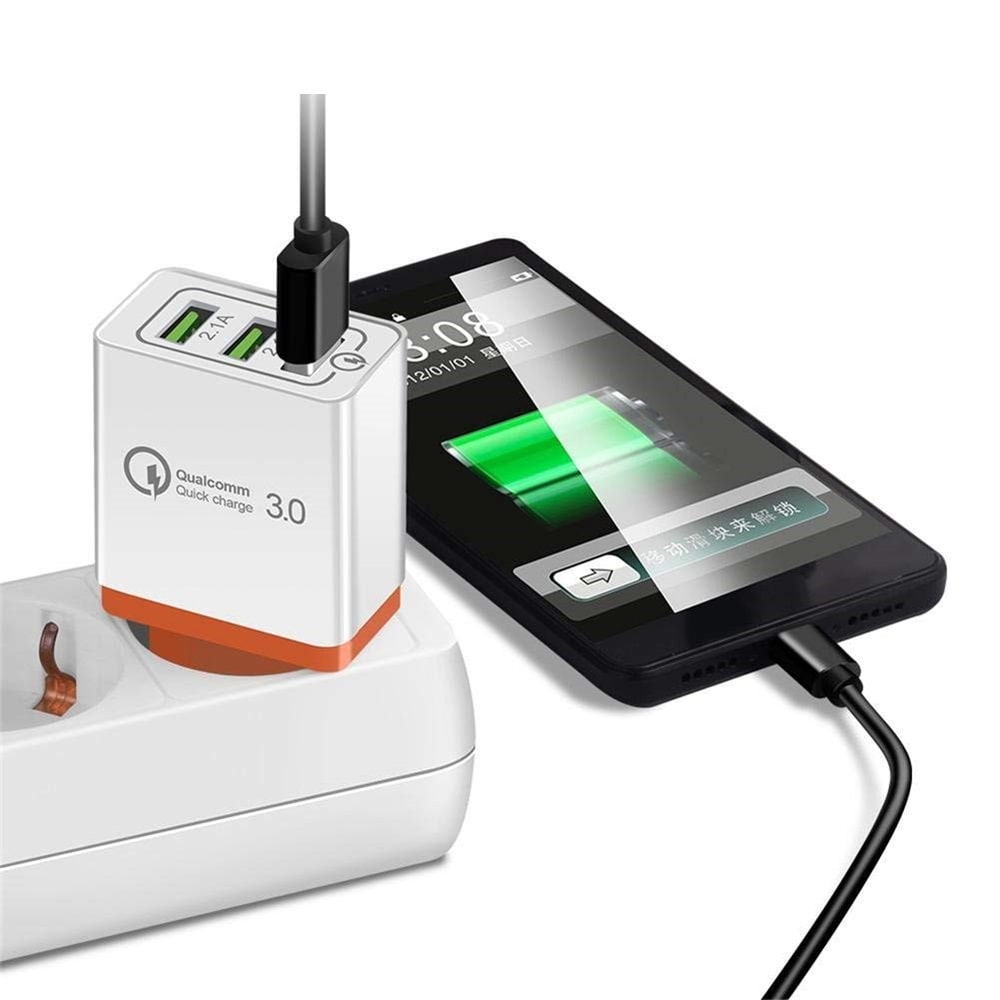 QC3.0 3-port USB Fast Wall Charger Power Adapter for Xiaomi / Huawei /Samsung- White QC3.0 3-port USB Fast Wall Charger Power Adapter for Xiaomi / Huawei /Samsung- White