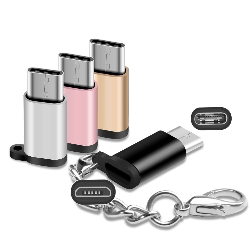 USB 3.1 Type C OTG Adapter Micro USB Female To Type C Male Converter- Black USB 3.1 Type C OTG Adapter Micro USB Female To Type C Male Converter- Black