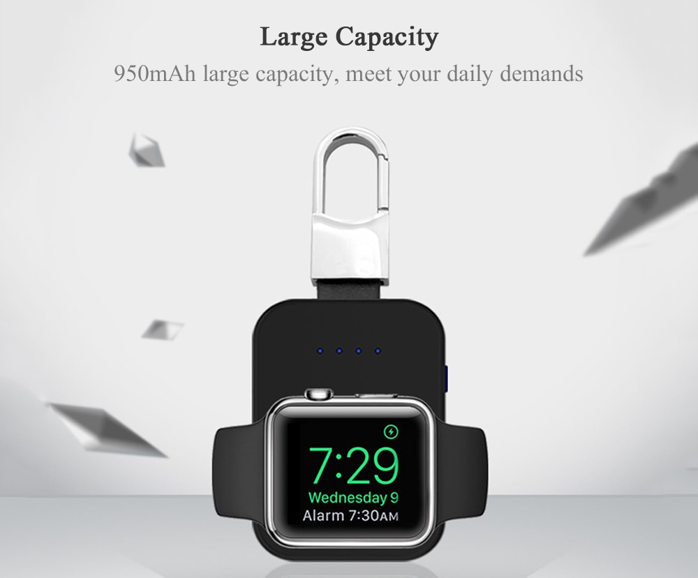 Portable Mini Key Chain Fast Wireless Charger for Apple Watch- Black Portable Mini Key Chain Fast Wireless Charger for Apple Watch- Black