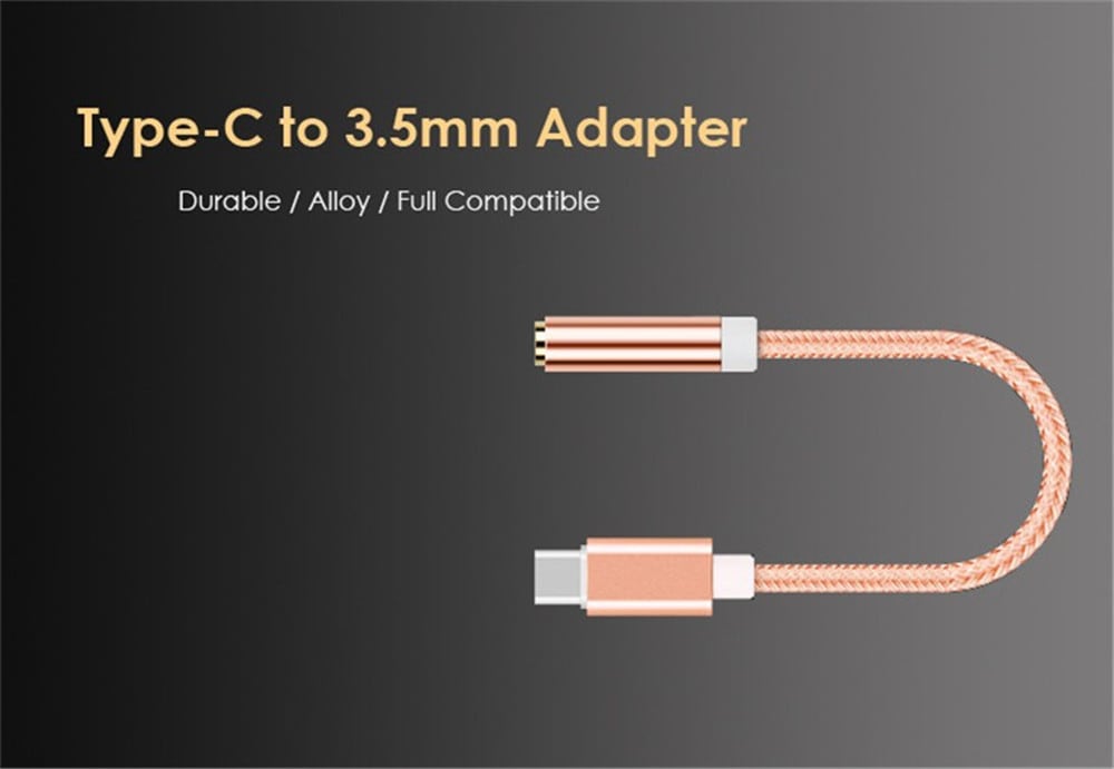 Type-C to 3.5 Earphone Adapter Type-C USB-C male to 3.5mm AUX audio female AUX Cable- Silver Type-C to 3.5 Earphone Adapter Type-C USB-C male to 3.5mm AUX audio female AUX Cable- Silver