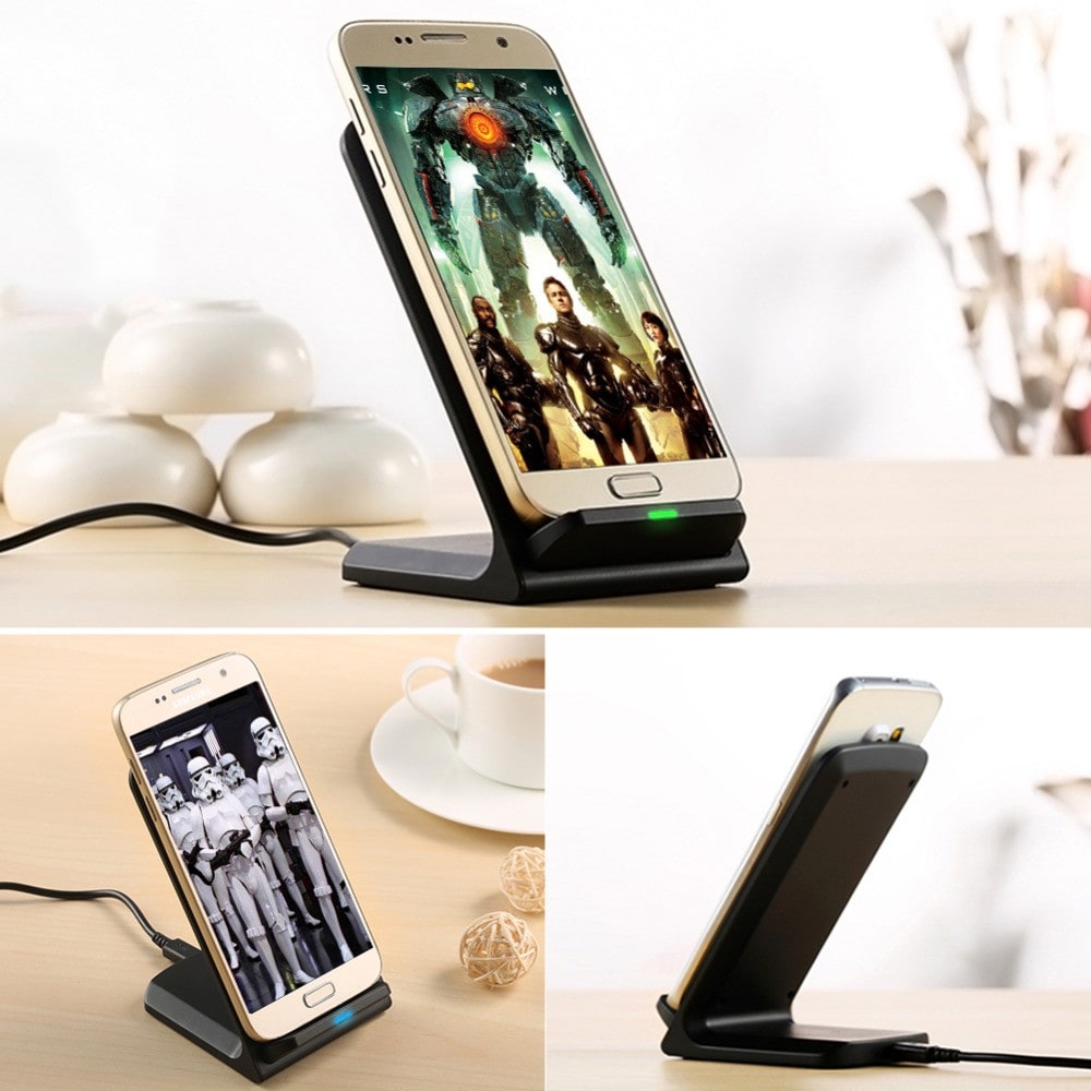 Qi Wireless Fast Charger Charging Stand Dock Pad for Samsung Galaxy S8 / S8+ / Note 8 iPhone X / 8 Plus 8- Black Qi Wireless Fast Charger Charging Stand Dock Pad for Samsung Galaxy S8 / S8+ / Note 8 iPhone X / 8 Plus 8- Black