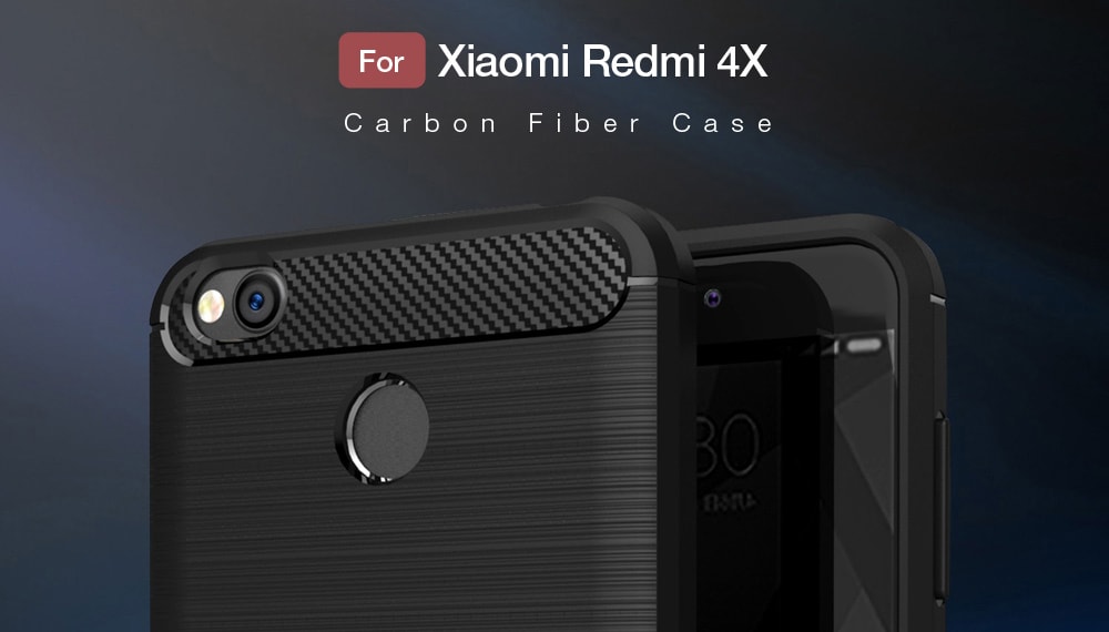 Wkae Solid Color Carbon Fiber Texture TPU Soft Protective Case for Xiaomi Redmi 4X- Black Wkae Solid Color Carbon Fiber Texture TPU Soft Protective Case for Xiaomi Redmi 4X- Black