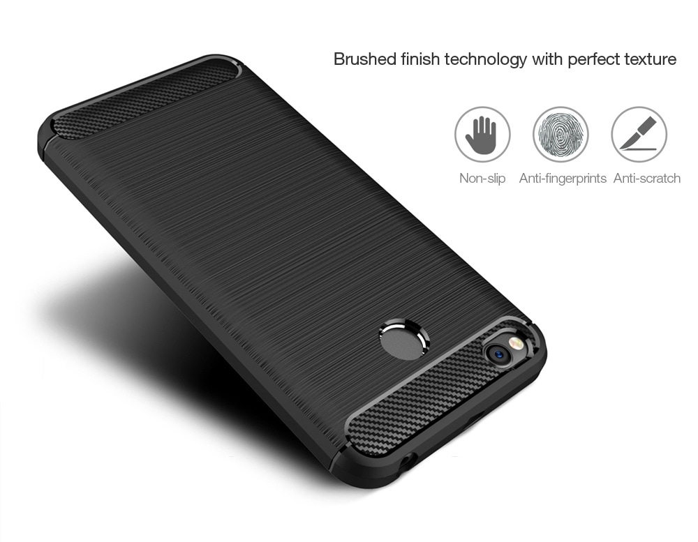 Wkae Solid Color Carbon Fiber Texture TPU Soft Protective Case for Xiaomi Redmi 4X- Black Wkae Solid Color Carbon Fiber Texture TPU Soft Protective Case for Xiaomi Redmi 4X- Black