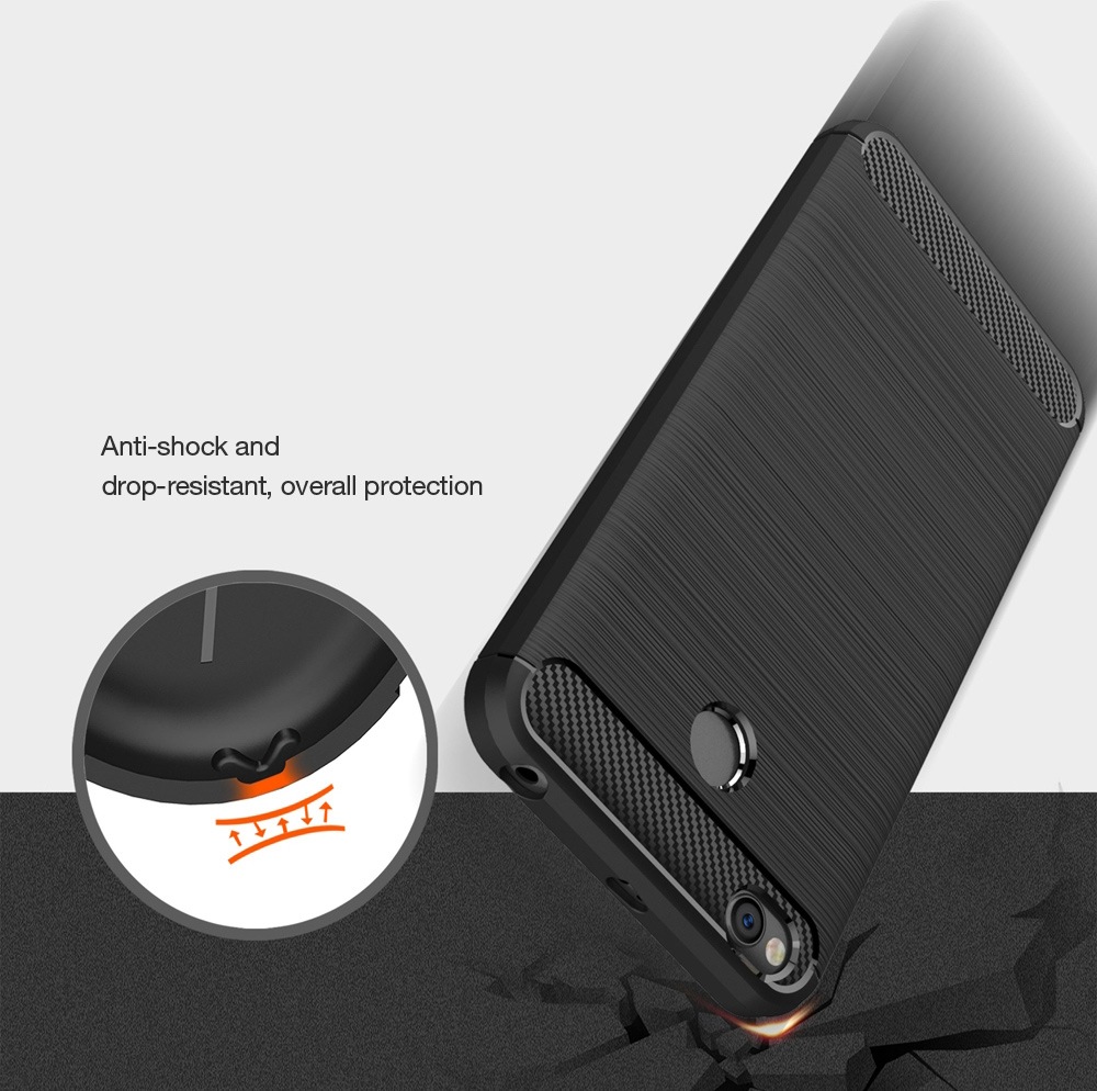 Wkae Solid Color Carbon Fiber Texture TPU Soft Protective Case for Xiaomi Redmi 4X- Black Wkae Solid Color Carbon Fiber Texture TPU Soft Protective Case for Xiaomi Redmi 4X- Black