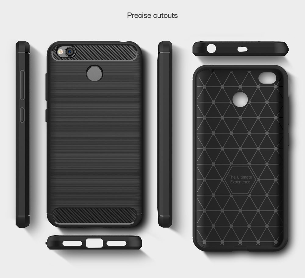 Wkae Solid Color Carbon Fiber Texture TPU Soft Protective Case for Xiaomi Redmi 4X- Black Wkae Solid Color Carbon Fiber Texture TPU Soft Protective Case for Xiaomi Redmi 4X- Black