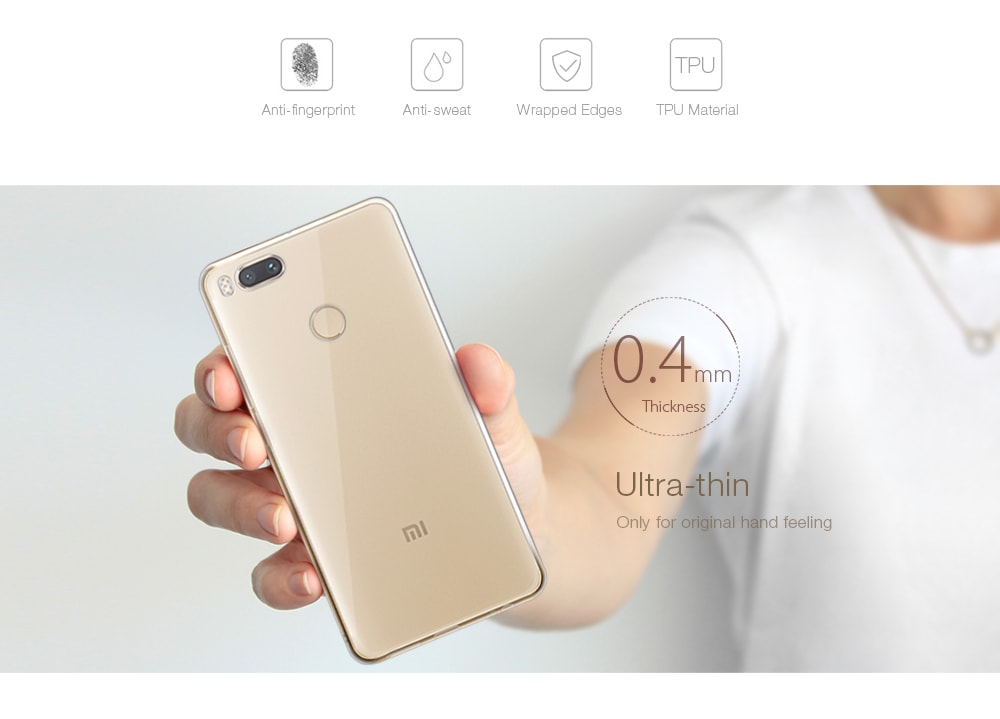 Transparent Soft TPU Clear Cover Case for Xiaomi Mi A1 / Mi 5X- Transparent Transparent Soft TPU Clear Cover Case for Xiaomi Mi A1 / Mi 5X- Transparent