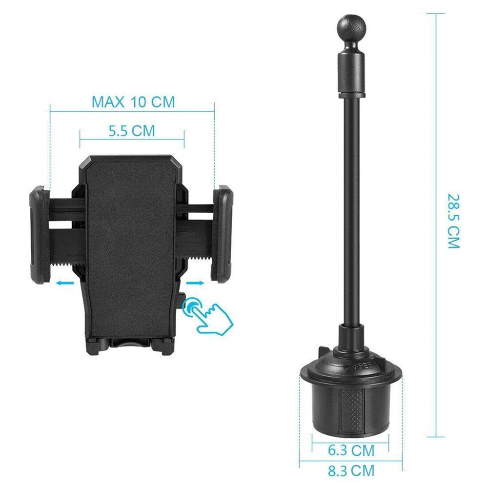 Universal 360 Degree Rotatable Adjustable Car Cup Phone Holder Stand Mount- Black Universal 360 Degree Rotatable Adjustable Car Cup Phone Holder Stand Mount- Black