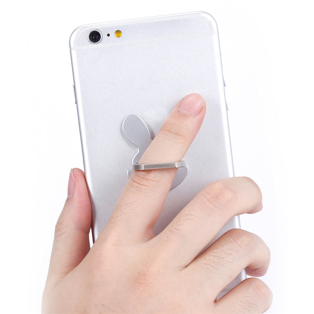 Rabbit 360 Degree Finger Ring Mobile Phone Stand Holder- Silver Rabbit 360 Degree Finger Ring Mobile Phone Stand Holder- Silver