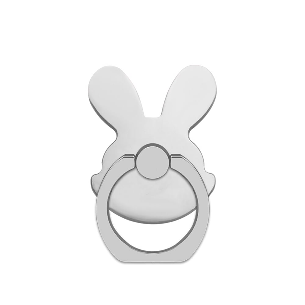 Rabbit 360 Degree Finger Ring Mobile Phone Stand Holder- Silver Rabbit 360 Degree Finger Ring Mobile Phone Stand Holder- Silver