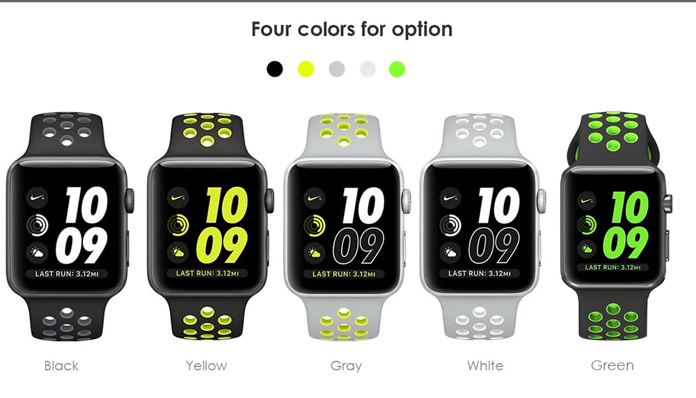 Soft Watch Band Air Holes Replacement Wristband for Apple Watch 42mm- White Soft Watch Band Air Holes Replacement Wristband for Apple Watch 42mm- White