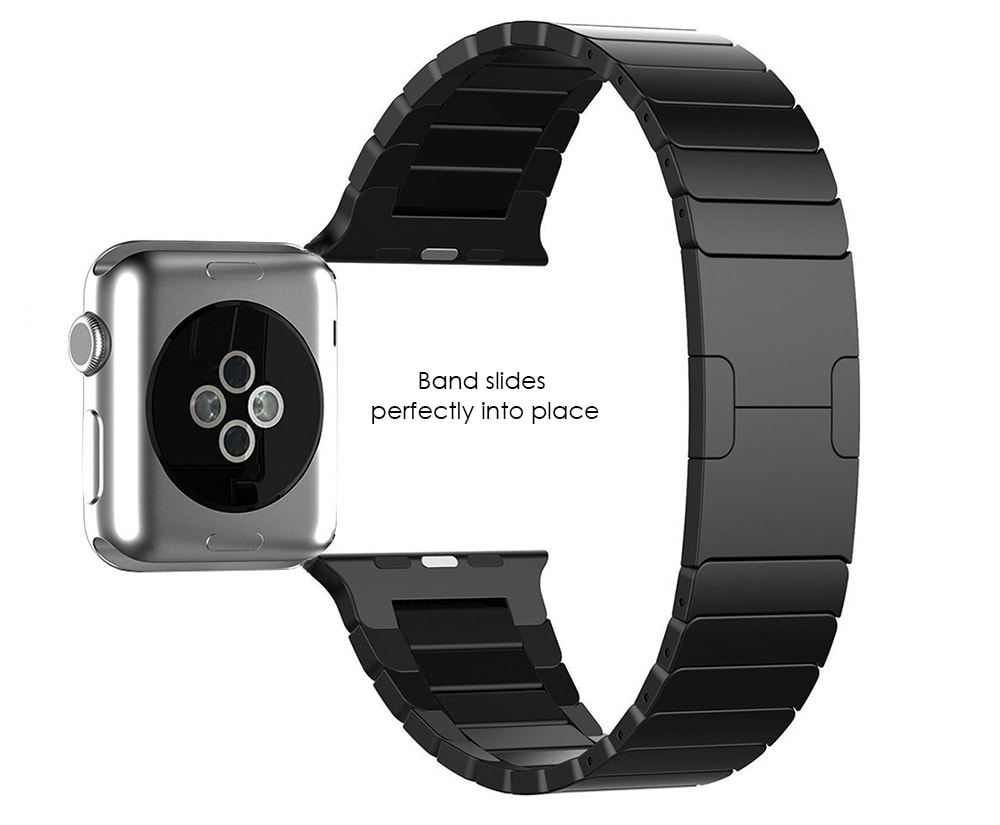 Detachable Stainless Steel Watchband for Apple Watch 42mm- Black Detachable Stainless Steel Watchband for Apple Watch 42mm- Black