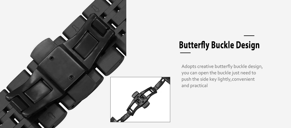 Stainless Steel Watchband Butterfly Buckle for Samsung Gear S3 Classic / Frontier- Black Stainless Steel Watchband Butterfly Buckle for Samsung Gear S3 Classic / Frontier- Black
