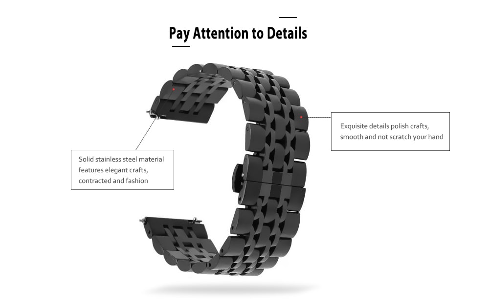 Stainless Steel Watchband Butterfly Buckle for Samsung Gear S3 Classic / Frontier- Black Stainless Steel Watchband Butterfly Buckle for Samsung Gear S3 Classic / Frontier- Black