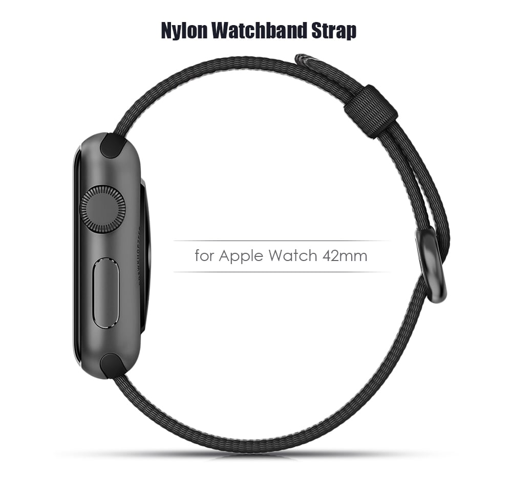 Nylon Watch Strap Wristband Replacement Contrast Color for Apple Watch 42mm- Gray Nylon Watch Strap Wristband Replacement Contrast Color for Apple Watch 42mm- Gray
