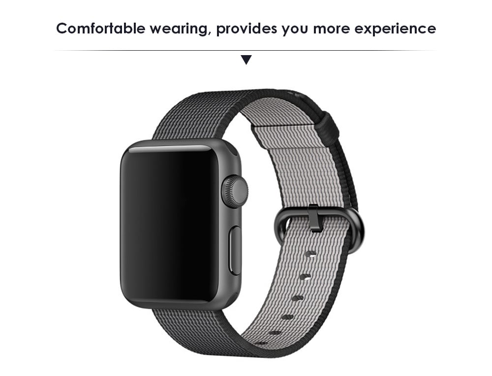 Nylon Watch Strap Wristband Replacement Contrast Color for Apple Watch 42mm- Gray Nylon Watch Strap Wristband Replacement Contrast Color for Apple Watch 42mm- Gray