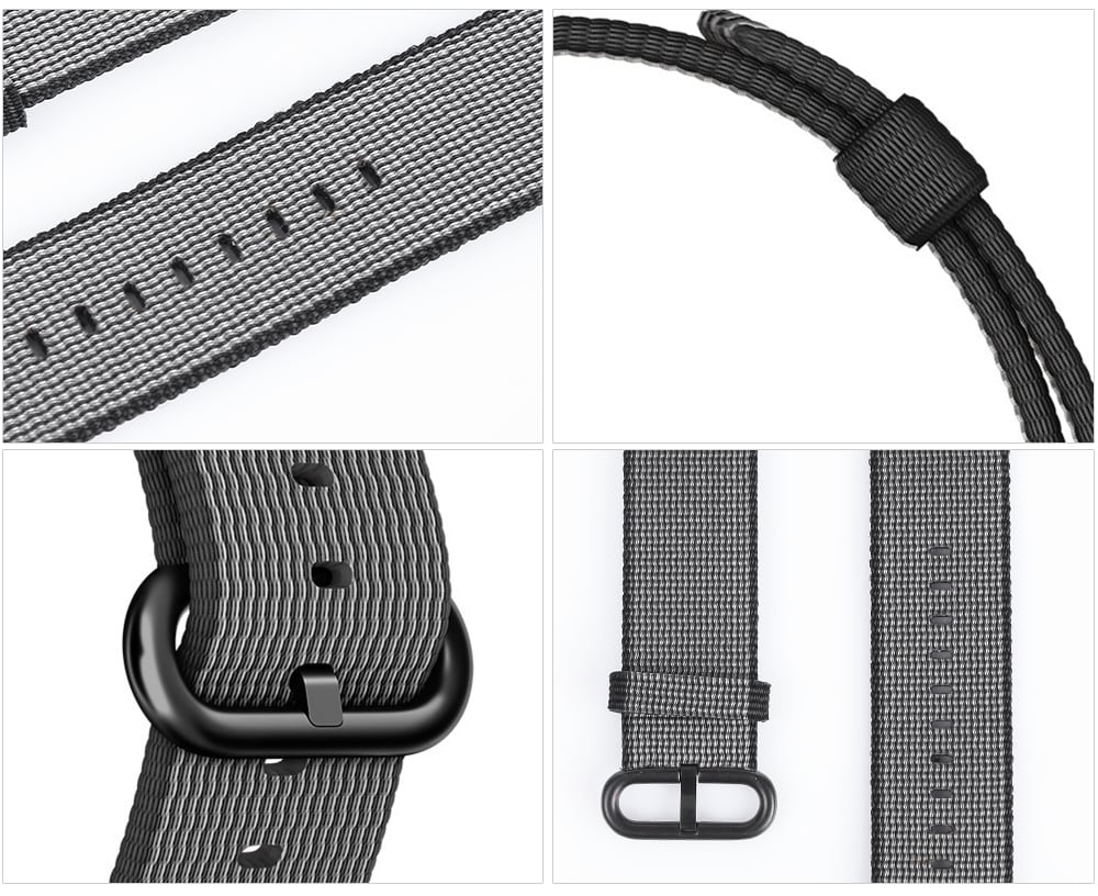 Nylon Watch Strap Wristband Replacement Contrast Color for Apple Watch 42mm- Gray Nylon Watch Strap Wristband Replacement Contrast Color for Apple Watch 42mm- Gray