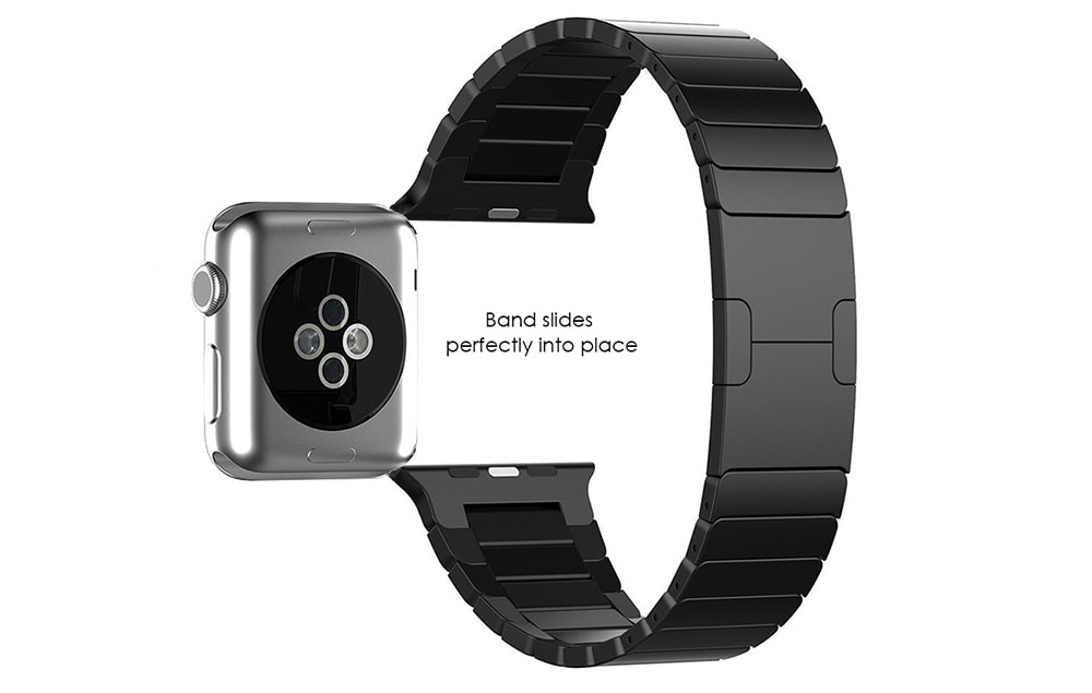 Detachable Stainless Steel Watchband for Apple Watch 38mm- Black Detachable Stainless Steel Watchband for Apple Watch 38mm- Black