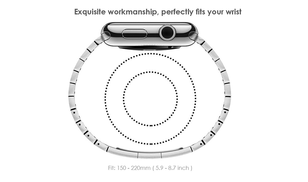 Detachable Stainless Steel Watchband for Apple Watch 38mm- Black Detachable Stainless Steel Watchband for Apple Watch 38mm- Black
