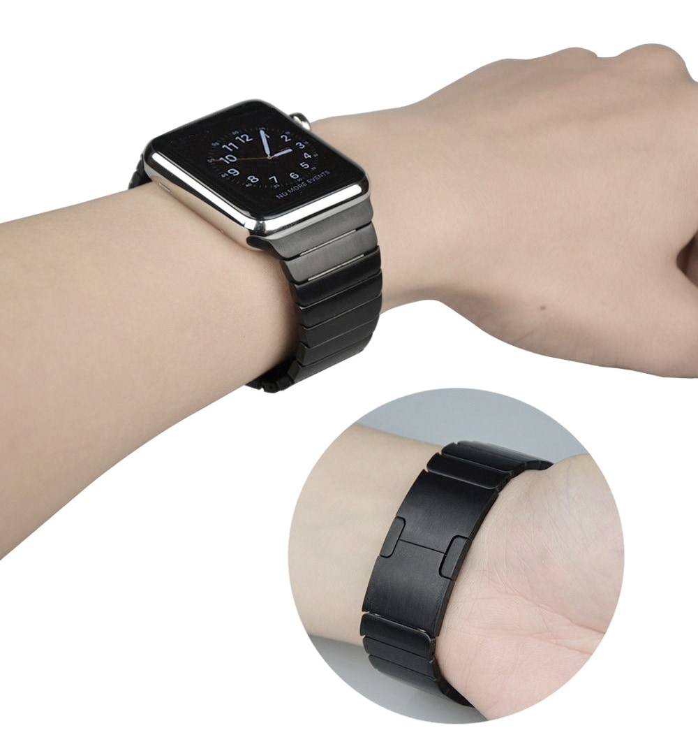 Detachable Stainless Steel Watchband for Apple Watch 38mm- Black Detachable Stainless Steel Watchband for Apple Watch 38mm- Black