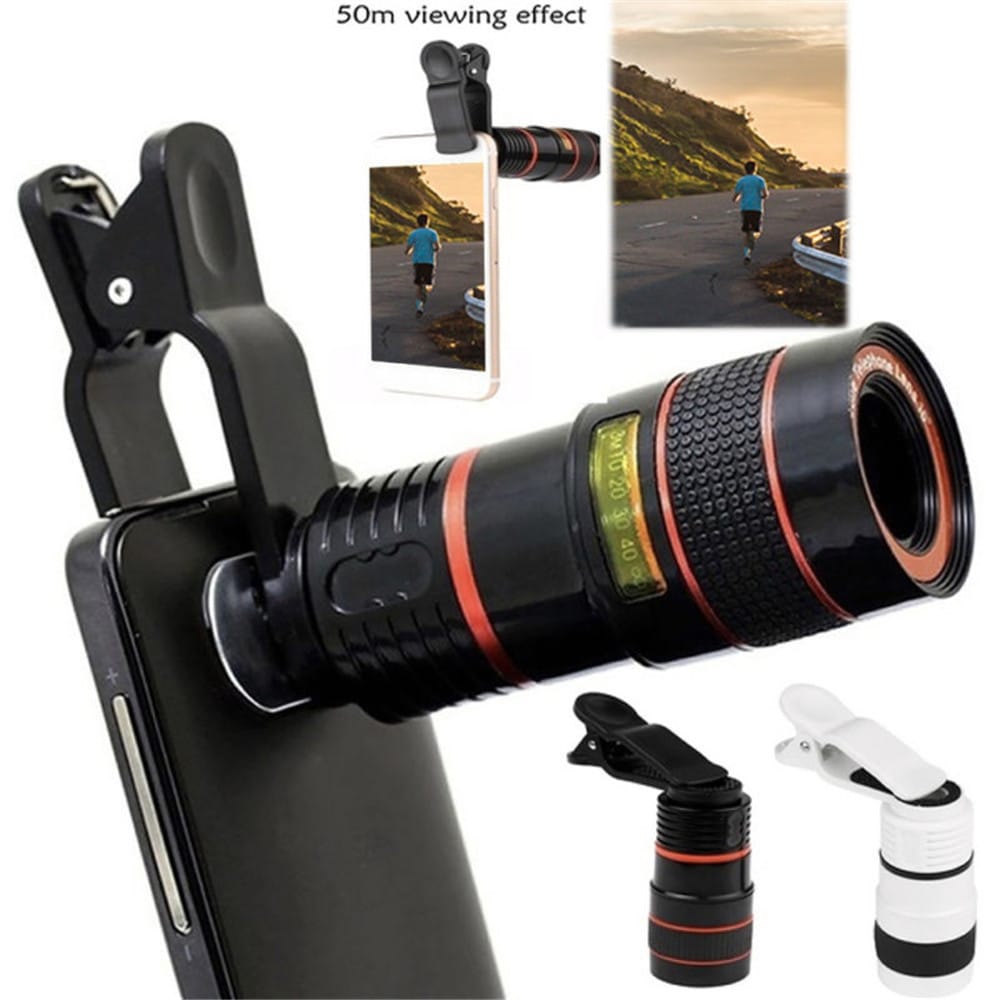 Universal 8X Optical Zoom Telescope Camera Lens Clip Mobile Phone Telescope for Xiaomi / Huawei / Samsung- White Universal 8X Optical Zoom Telescope Camera Lens Clip Mobile Phone Telescope for Xiaomi / Huawei / Samsung- White