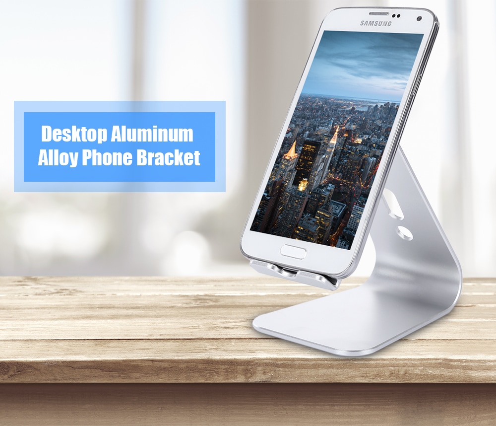 SA2 Aluminium Alloy Portable Desktop Bracket Phone Stand Holder with Nanometer Anti-slip Pad- Silver SA2 Aluminium Alloy Portable Desktop Bracket Phone Stand Holder with Nanometer Anti-slip Pad- Silver