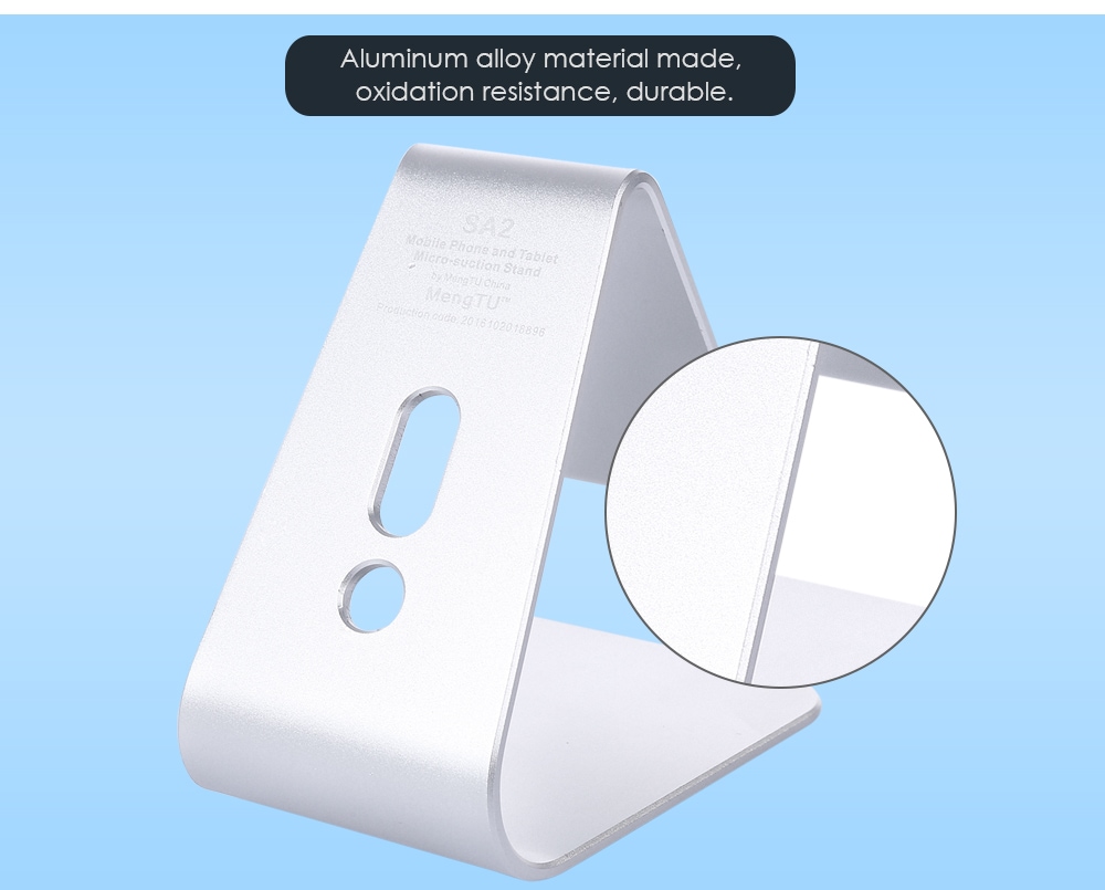 SA2 Aluminium Alloy Portable Desktop Bracket Phone Stand Holder with Nanometer Anti-slip Pad- Silver SA2 Aluminium Alloy Portable Desktop Bracket Phone Stand Holder with Nanometer Anti-slip Pad- Silver