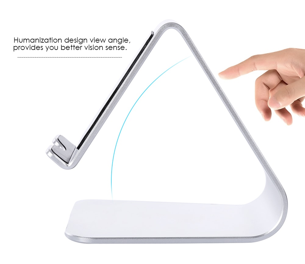 SA2 Aluminium Alloy Portable Desktop Bracket Phone Stand Holder with Nanometer Anti-slip Pad- Silver SA2 Aluminium Alloy Portable Desktop Bracket Phone Stand Holder with Nanometer Anti-slip Pad- Silver