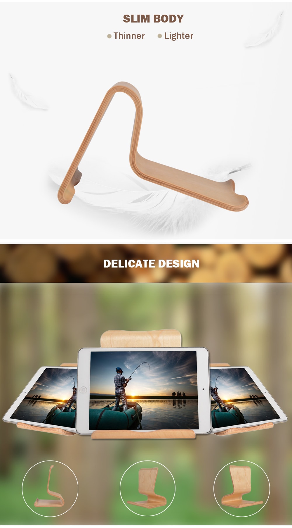 SAMDI Tablet Computer Wooden Stand Holder Support for iPad- White Wood SAMDI Tablet Computer Wooden Stand Holder Support for iPad- White Wood