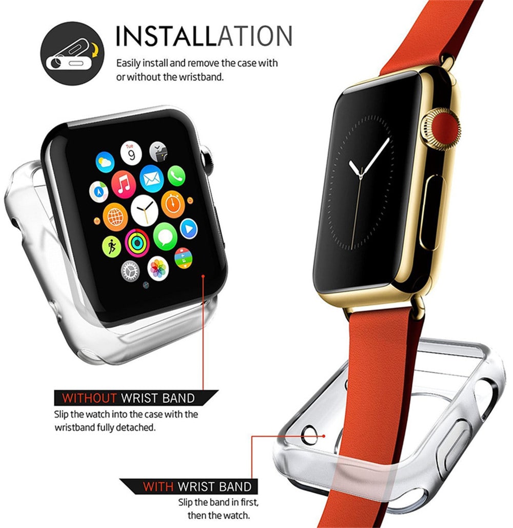 Soft Protective Ultra Thin Clear TPU Case for Apple Watch Series 4- Transparent 44mm Soft Protective Ultra Thin Clear TPU Case for Apple Watch Series 4- Transparent 44mm