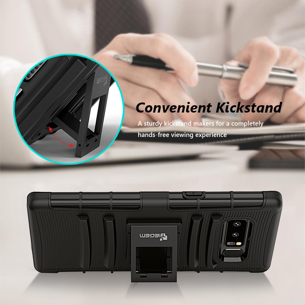 TIEGEM Phone Case for Samsung Note 8 Silicone Back Cover with Kickstand- Red TIEGEM Phone Case for Samsung Note 8 Silicone Back Cover with Kickstand- Red