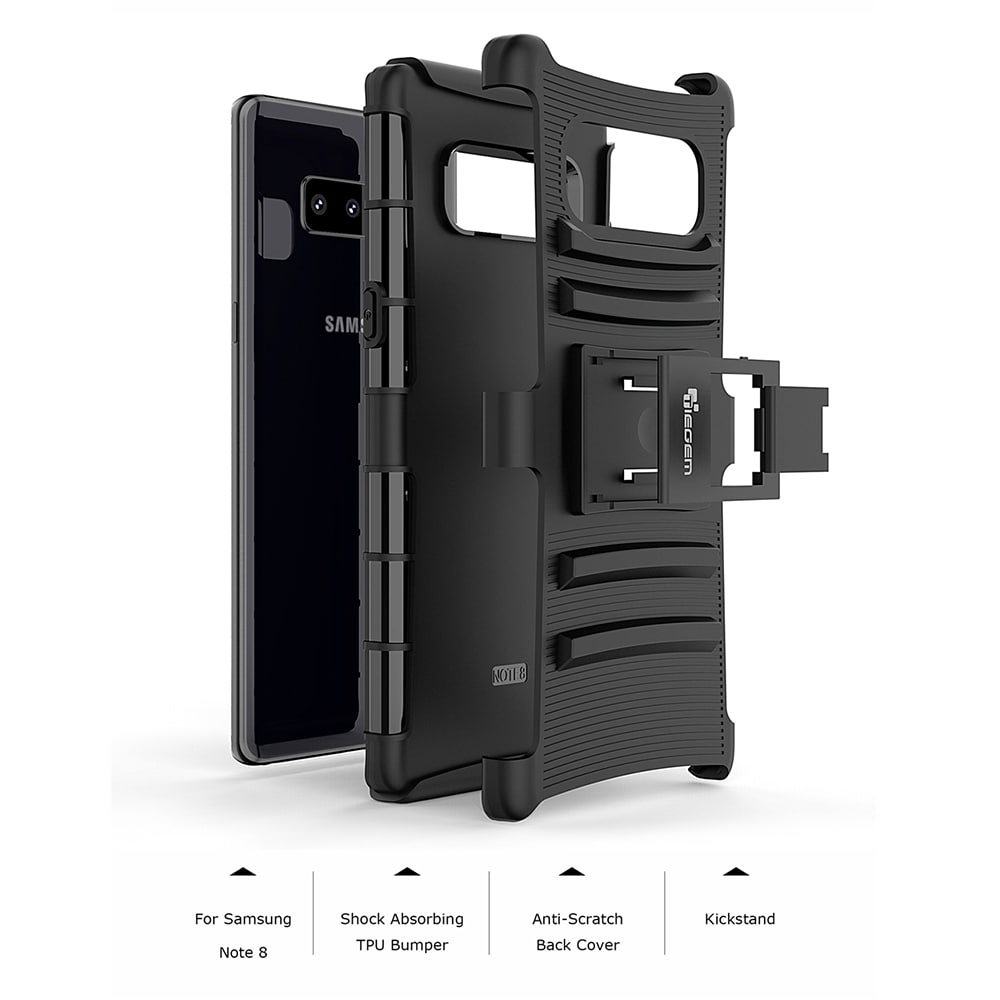 TIEGEM Phone Case for Samsung Note 8 Silicone Back Cover with Kickstand- Red TIEGEM Phone Case for Samsung Note 8 Silicone Back Cover with Kickstand- Red
