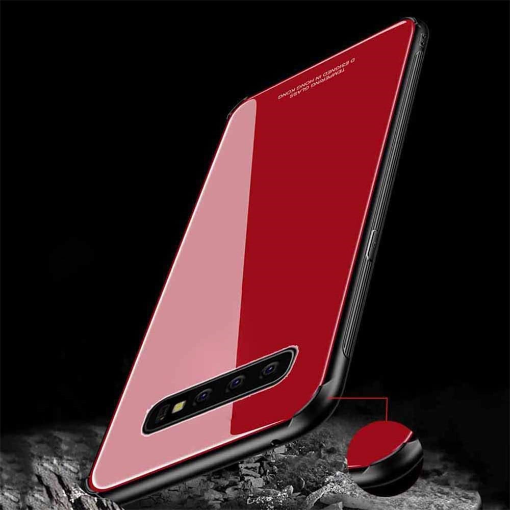 TPU Edge Hard Tempered Glass Back Cover for Samsung Galaxy S10 Plus- Black TPU Edge Hard Tempered Glass Back Cover for Samsung Galaxy S10 Plus- Black
