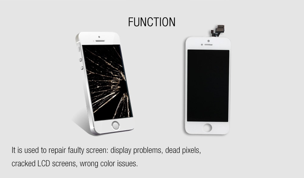 Screen Assembly For iPhone 5S- White Regular Screen Assembly For iPhone 5S- White Regular