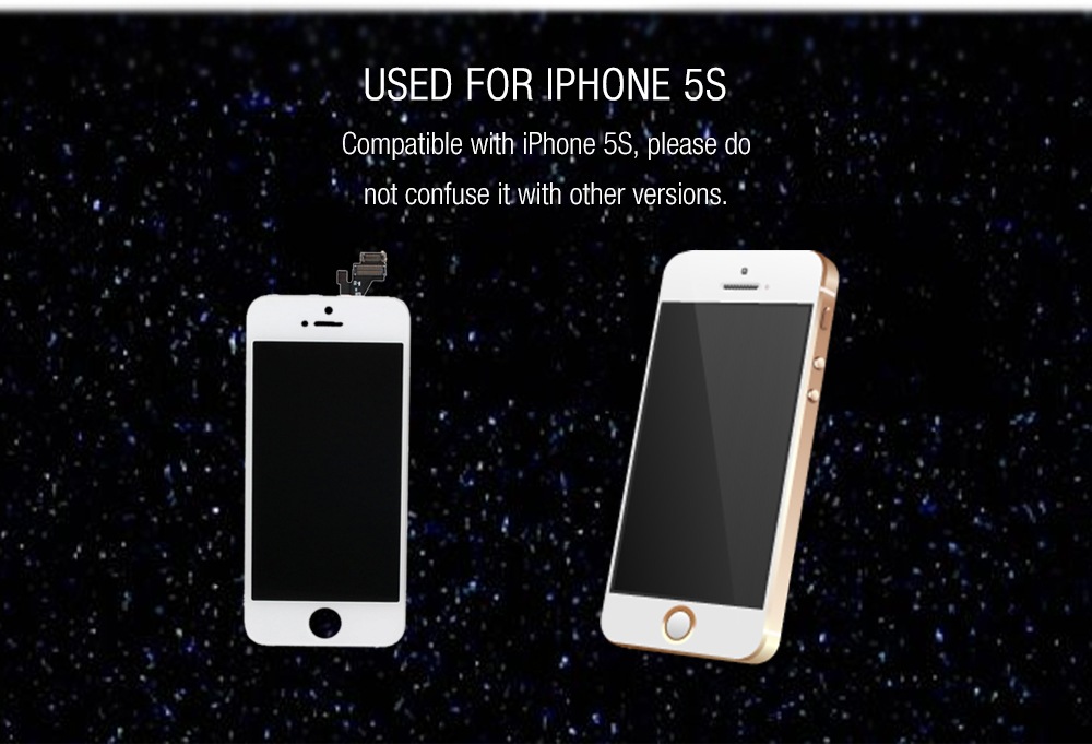 Screen Assembly For iPhone 5S- White Regular Screen Assembly For iPhone 5S- White Regular