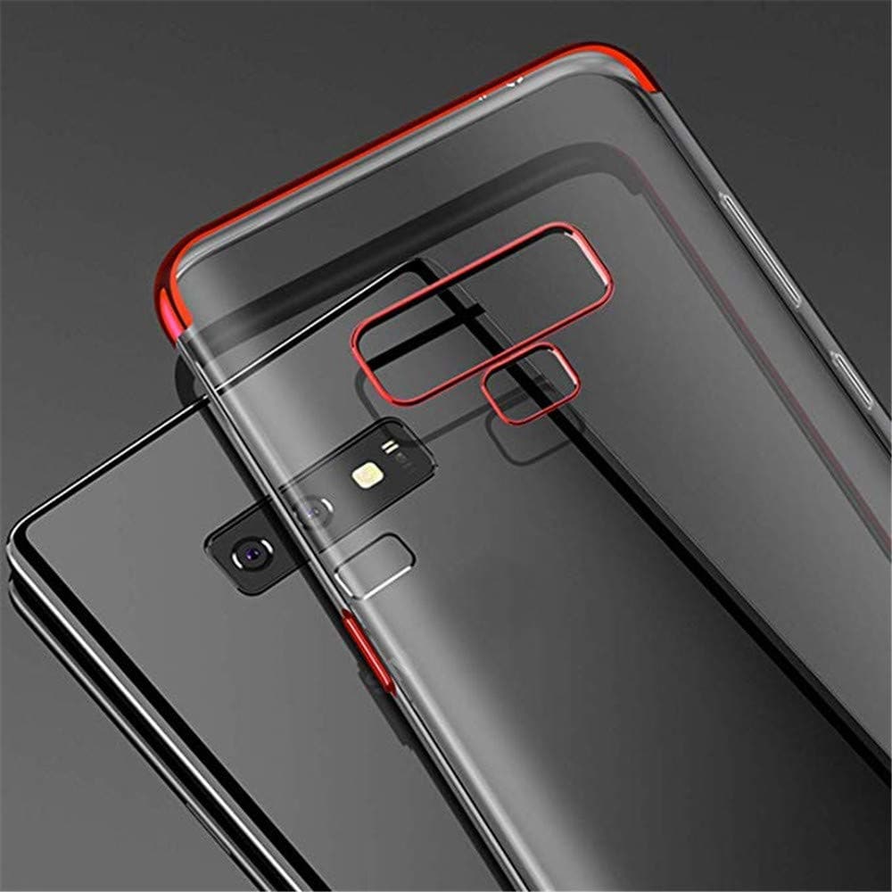 Slim Shock Clear TPU Plating Case Cover for Samsung Galaxy Note 9- Red Slim Shock Clear TPU Plating Case Cover for Samsung Galaxy Note 9- Red